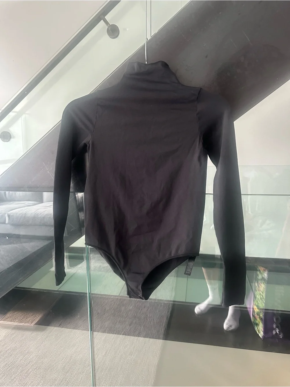 SKIMS Black Long-Sleeve Turtleneck Bodysuit